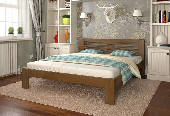 Кровать ШОПЕН - 160*200 - Сосна - Орех светлый